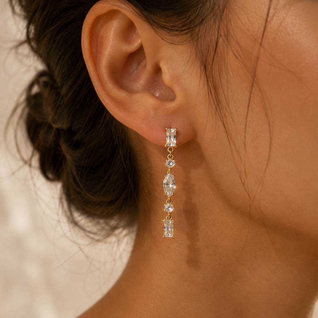Stella — Boucles d'oreilles Cascade Scintillante