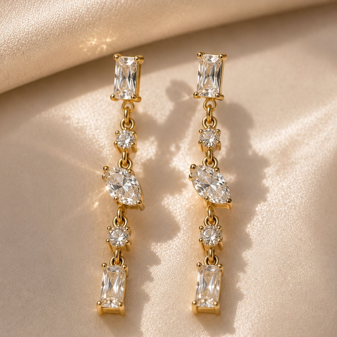 Stella — Boucles d'oreilles Cascade Scintillante