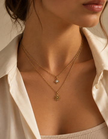 Hélia — Collier Double Solaire