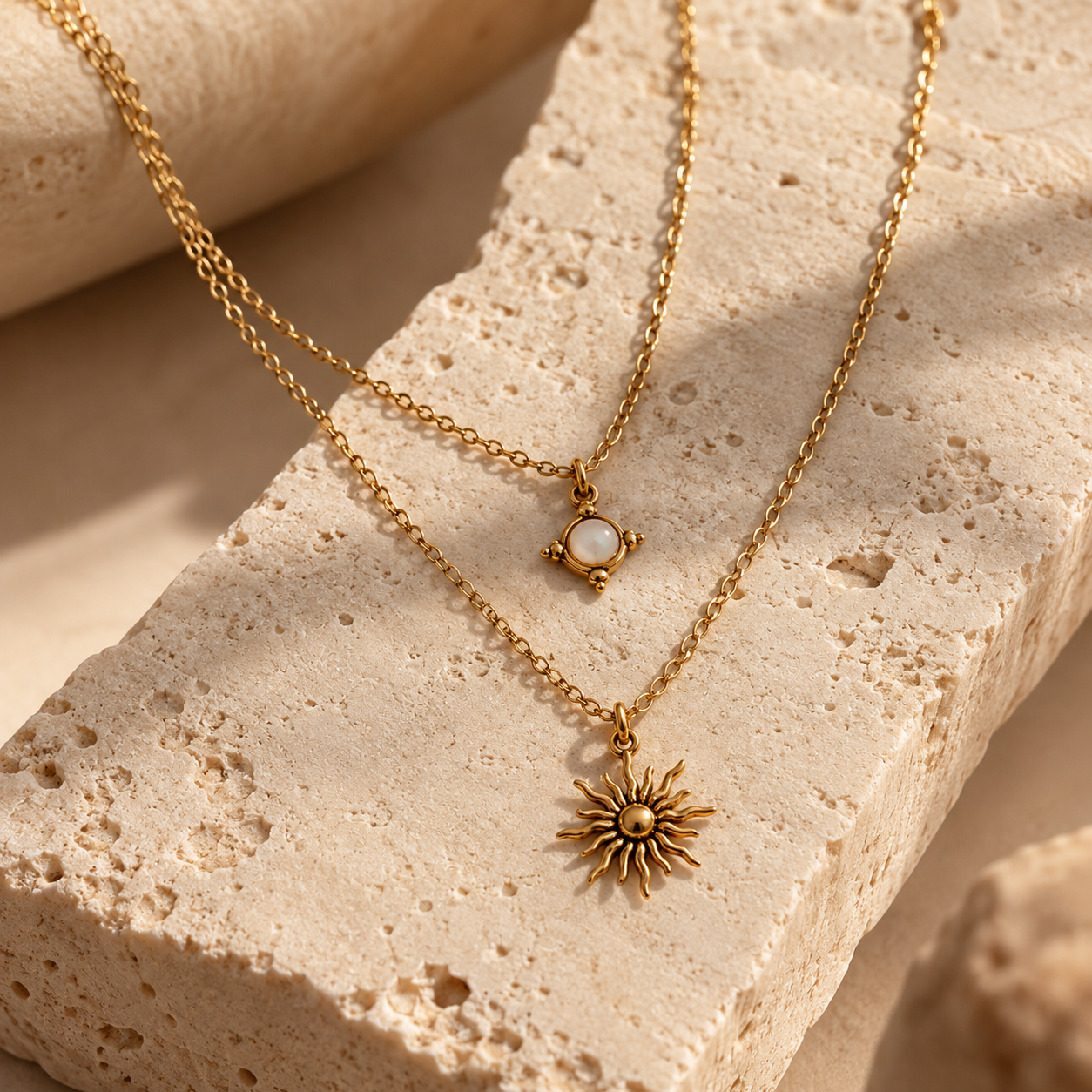 Hélia — Collier Double Solaire