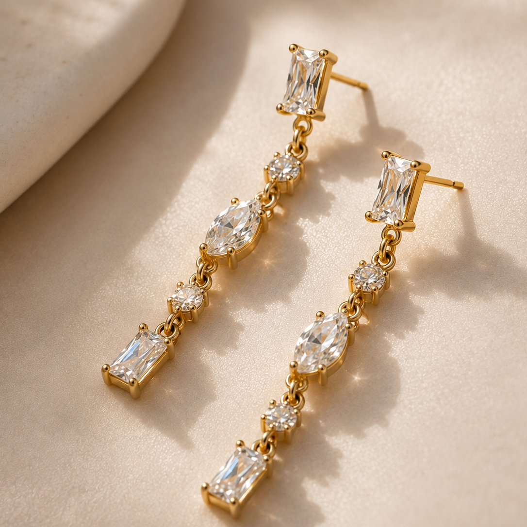 Stella — Boucles d'oreilles Cascade Scintillante