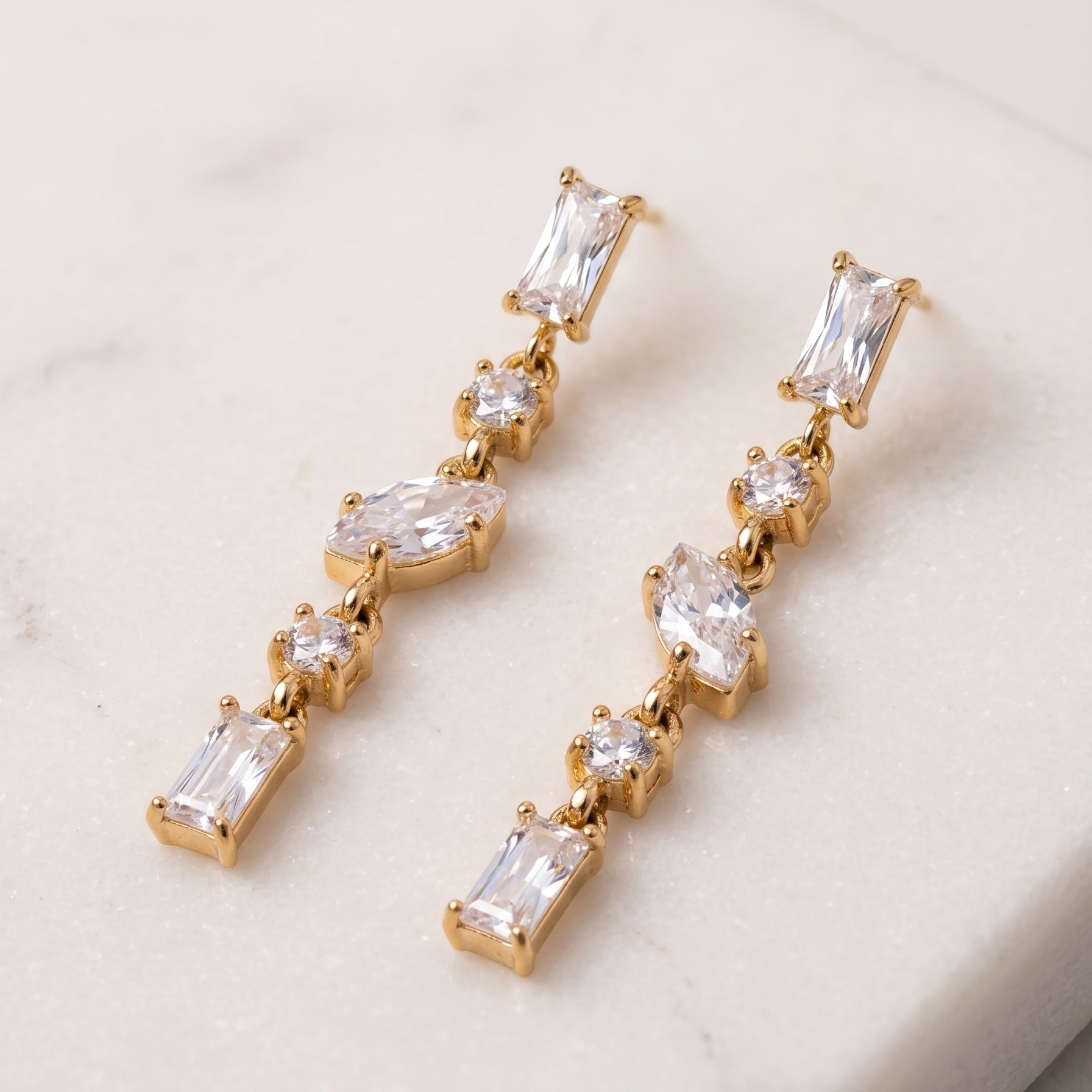 Stella — Boucles d'oreilles Cascade Scintillante