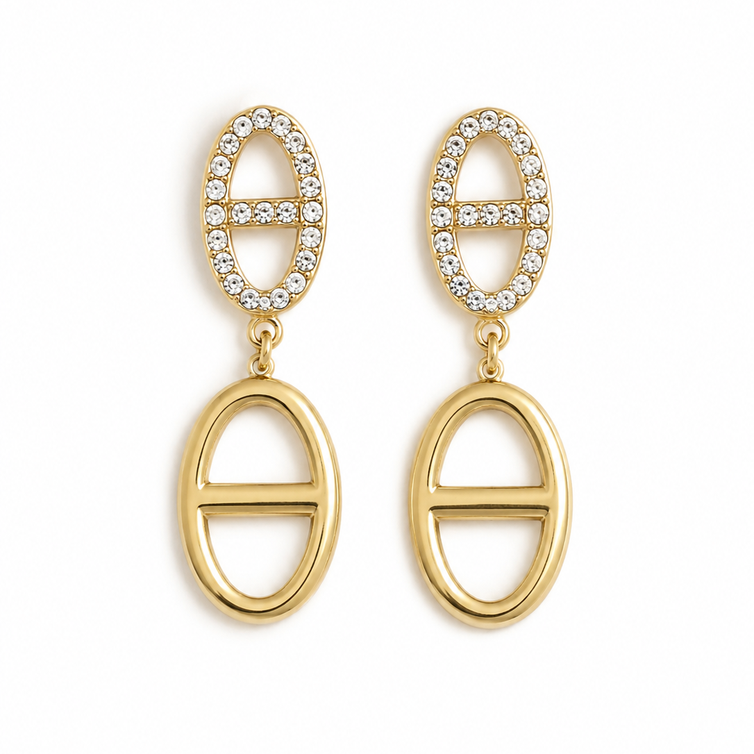 Romy — Boucles d'oreilles Maillons Contrastés
