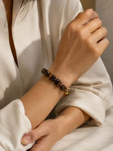 Brune — Bracelet Perles Marbrées