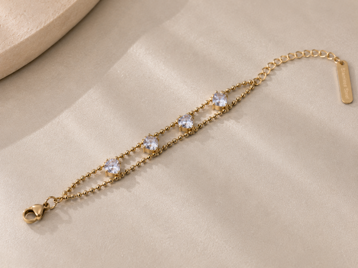 Théa — Bracelet Double Chaîne Scintillant