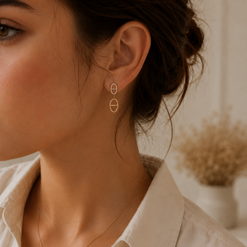 Romy — Boucles d'oreilles Maillons Contrastés