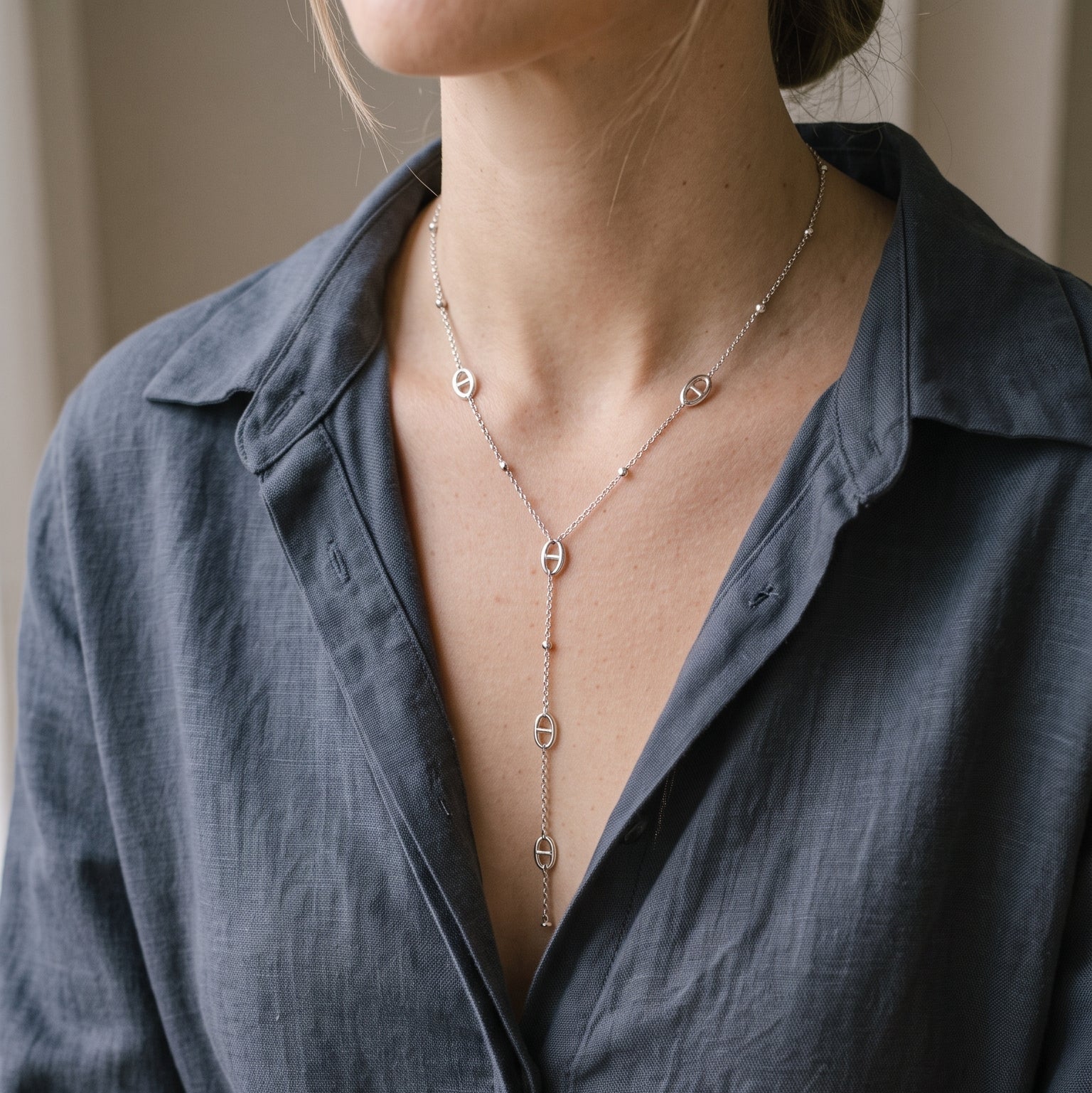 Iris — Collier Y Maillons Grain de Café