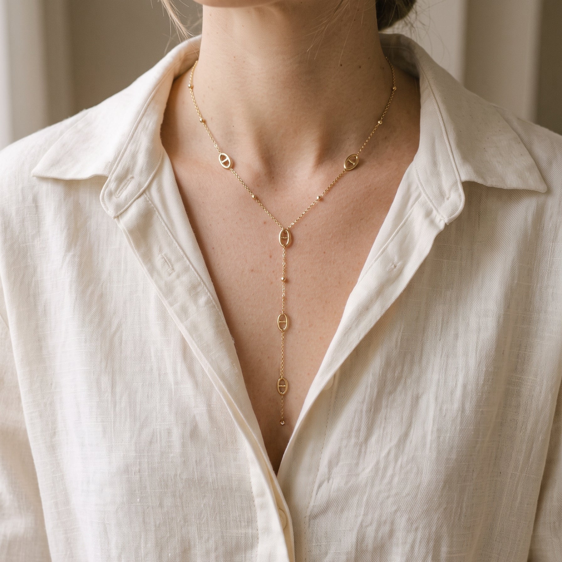 Iris — Collier Y Maillons Grain de Café